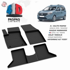 Dacia Dokker  4D Havuzlu Paspas  2012 ve sonrası