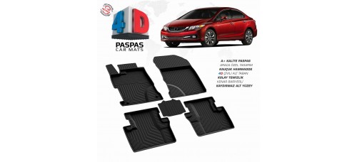 Honda Civic 7 4D Havuzlu Paspas  2001-2007 Arası