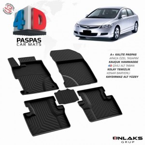 Honda Civic 8 FD6 - 4D Havuzlu Paspas  2007-2012 Arası