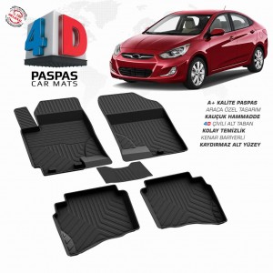 Hyundai Accent Blue 4D Havuzlu Paspas 2010 ve Sonrası