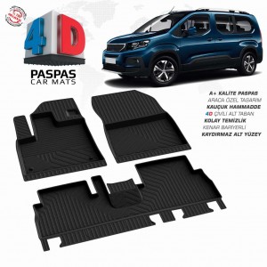 Peugeot Rifter 4D Havuzlu Paspas 2019- Peugeot Rifter 4D Havuzlu Paspas 2019-