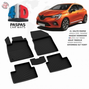 Renault Clio 5 4D Havuzlu Paspas 2019 ve Üzeri Renault Clio 5 4D Havuzlu Paspas 2019 ve Üzeri