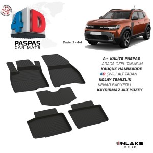 Renault Duster 3 4x4 (hibrit) 4D Havuzlu Paspas 2024- Renault Duster 3 4x4 (hibrit) 4D Havuzlu Paspas 2024-