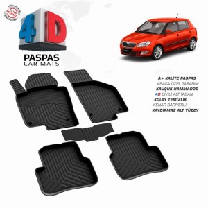 Skoda Fabia 2 4D Havuzlu Paspas 2007-2014 Skoda Fabia 2 4D Havuzlu Paspas 2007-2014
