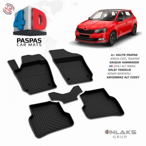 Skoda Fabia 3 4D Havuzlu Paspas 2014-2021 Arası Skoda Fabia 3 4D Havuzlu Paspas 2014-2021 Arası