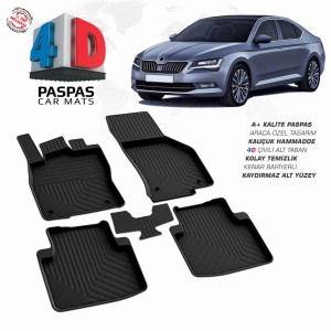 Skoda SuperB 3 4D Havuzlu Paspas 2015-2024