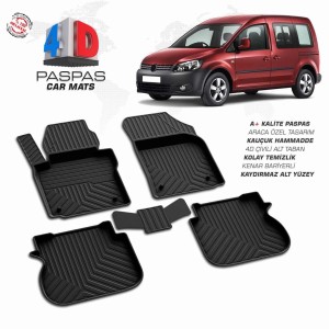 Volkswagen Caddy 3-4 4D Havuzlu Paspas 2004-2019